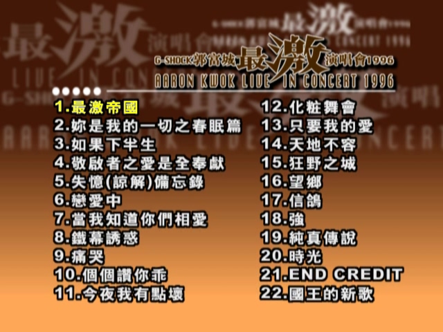 图片[1]-郭富城 1996 最激演唱会 Karaoke版 [DVD原盘/D5/4.16G] [华纳]-金曲拾光机 - MusiCore@乐影带