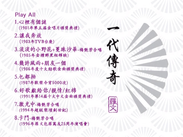 图片[1]-罗文 一代天骄 [收录8段精彩舞台演出] (早期电视现场) [DVD原盘/D5/2.51G] [东亚]-金曲拾光机 - MusiCore@乐影带