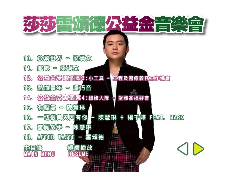 图片[3]-2006 莎莎雷颂德公益金音乐会 Live版 [DVD原盘/D9/6.69G] [东亚]-金曲拾光机 - MusiCore@乐影带