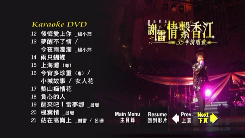 图片[3]-2006 谢雷情系香江35年演唱会 Karaoke版 [DVD原盘/D9/7.2G] [环星]-金曲拾光机 - MusiCore@乐影带