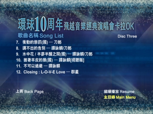 图片[13]-2004 环球10周年 飞越音乐经典演唱会 [双视角] [DVD原盘/3D9/6.35G+7.31G+7.25G] [环球]-金曲拾光机 - MusiCore@乐影带